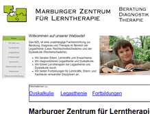 Tablet Screenshot of dyskalkulie-marburg.de